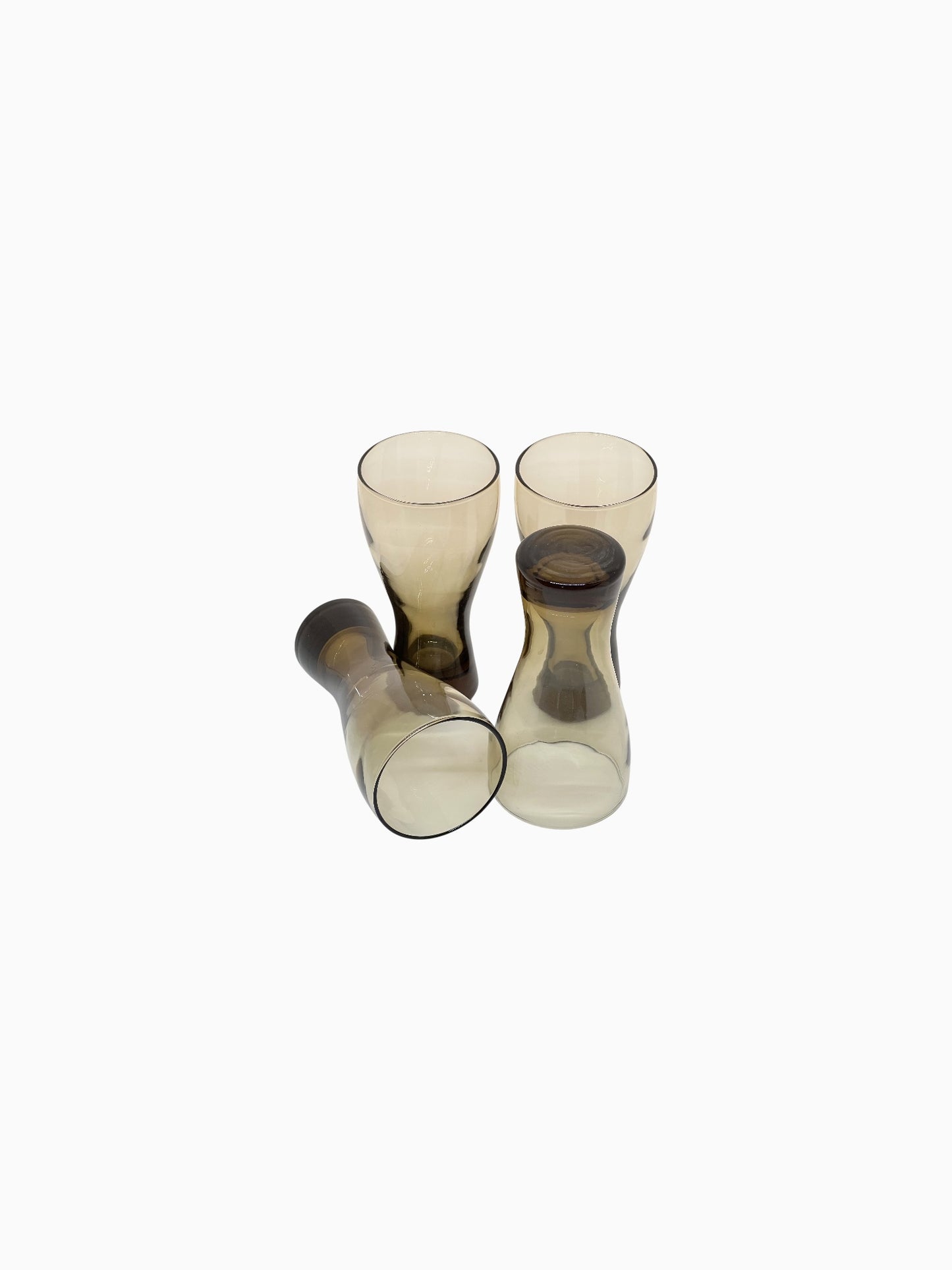 Vintage rookglas glazen - set van 2