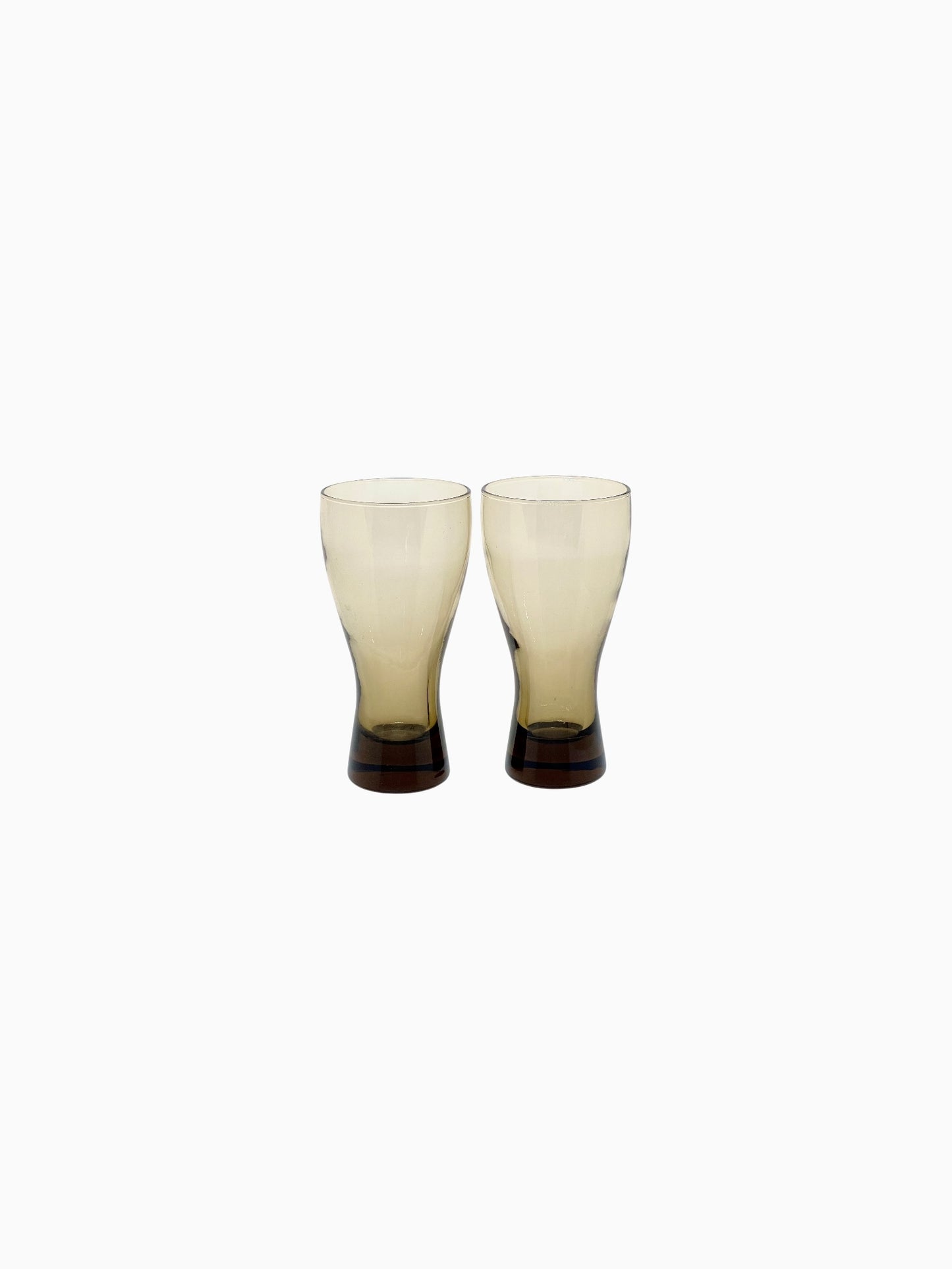 Vintage rookglas glazen - set van 2