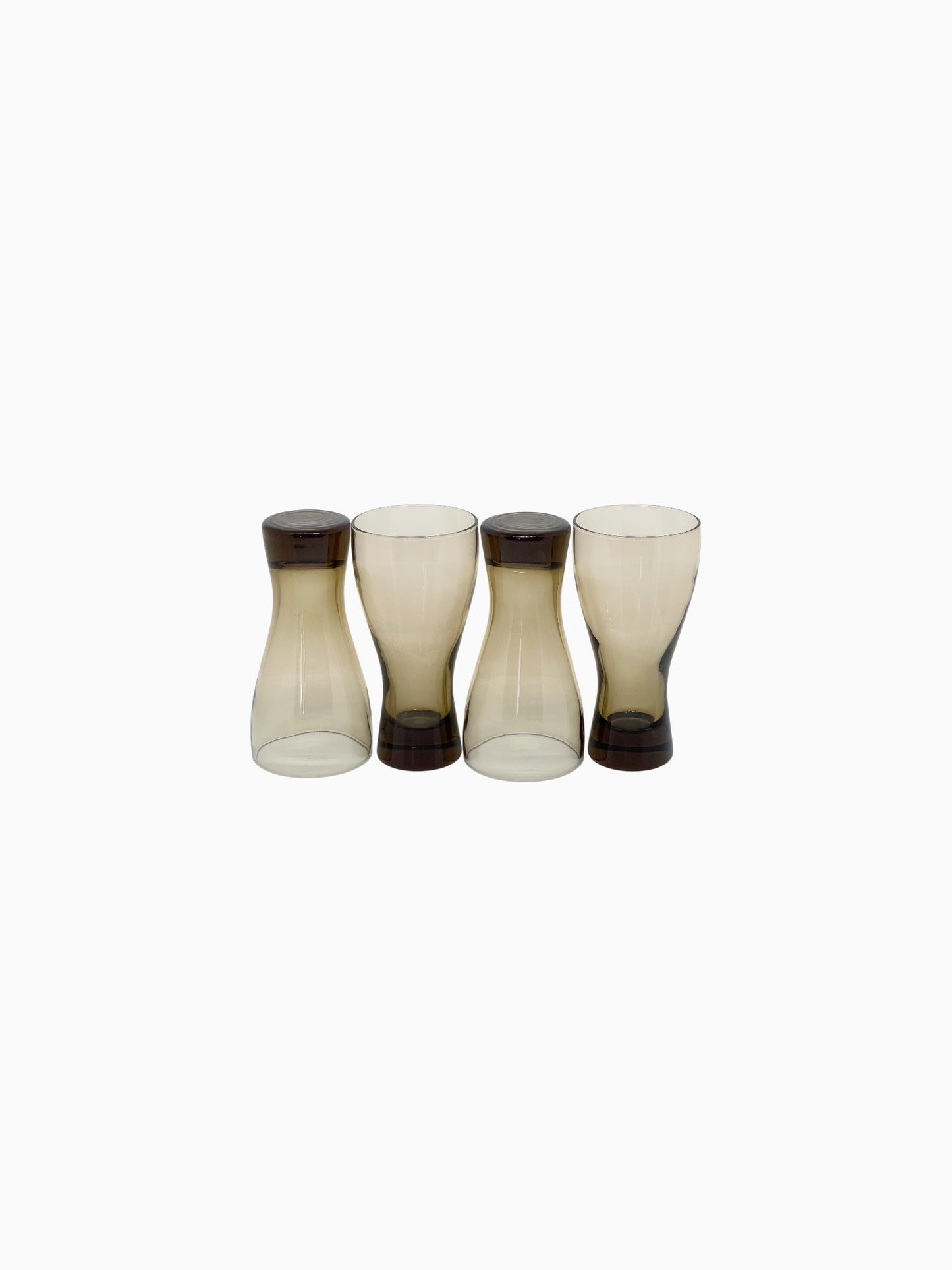 Vintage rookglas glazen - set van 2