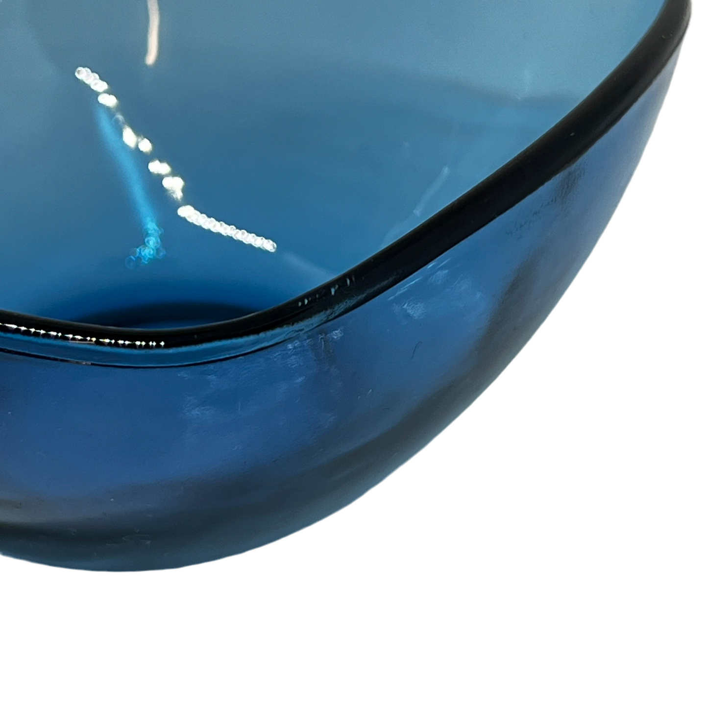 Vintage Vereco desert­schaaltje – Kobalt­blauw gehard glas