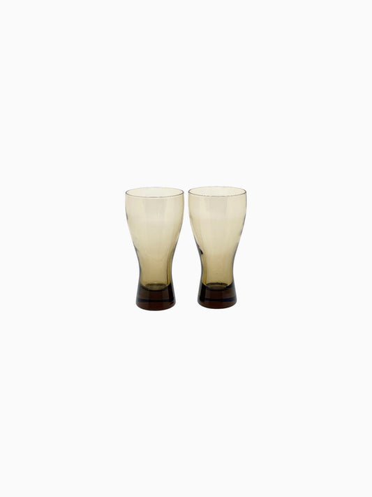 Vintage rookglas glazen - set van 2