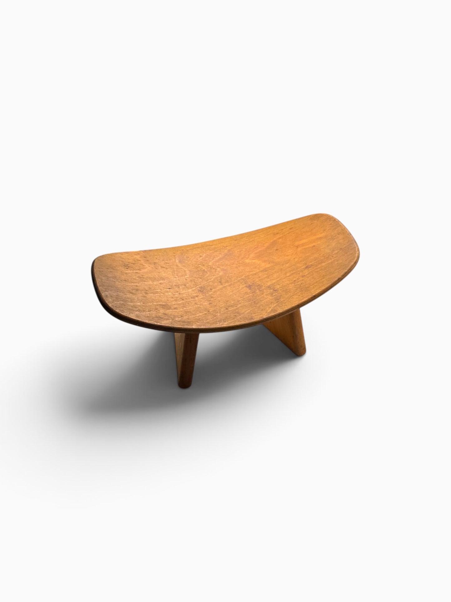Origineel Alain Gaubert 'Shoggi' Meditatiekrukje – Jaren '80 Design (Massief Hout)