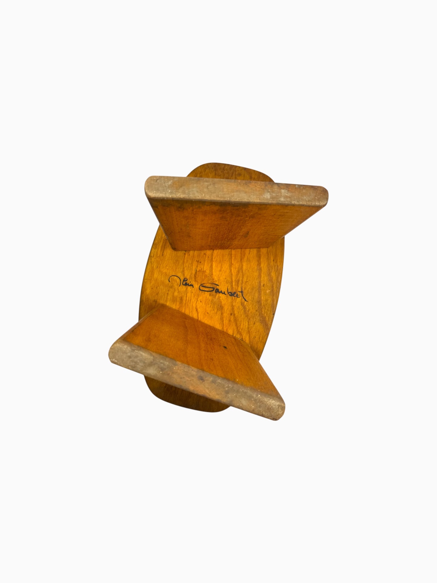 Origineel Alain Gaubert 'Shoggi' Meditatiekrukje – Jaren '80 Design (Massief Hout)