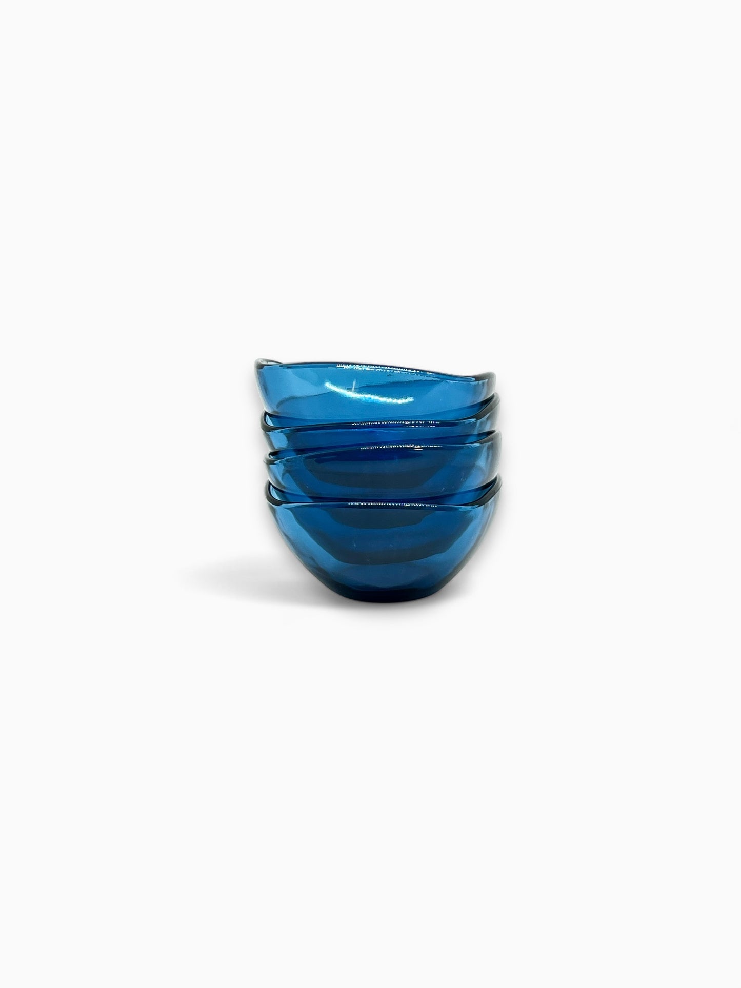 Vintage Vereco desert­schaaltje – Kobalt­blauw gehard glas