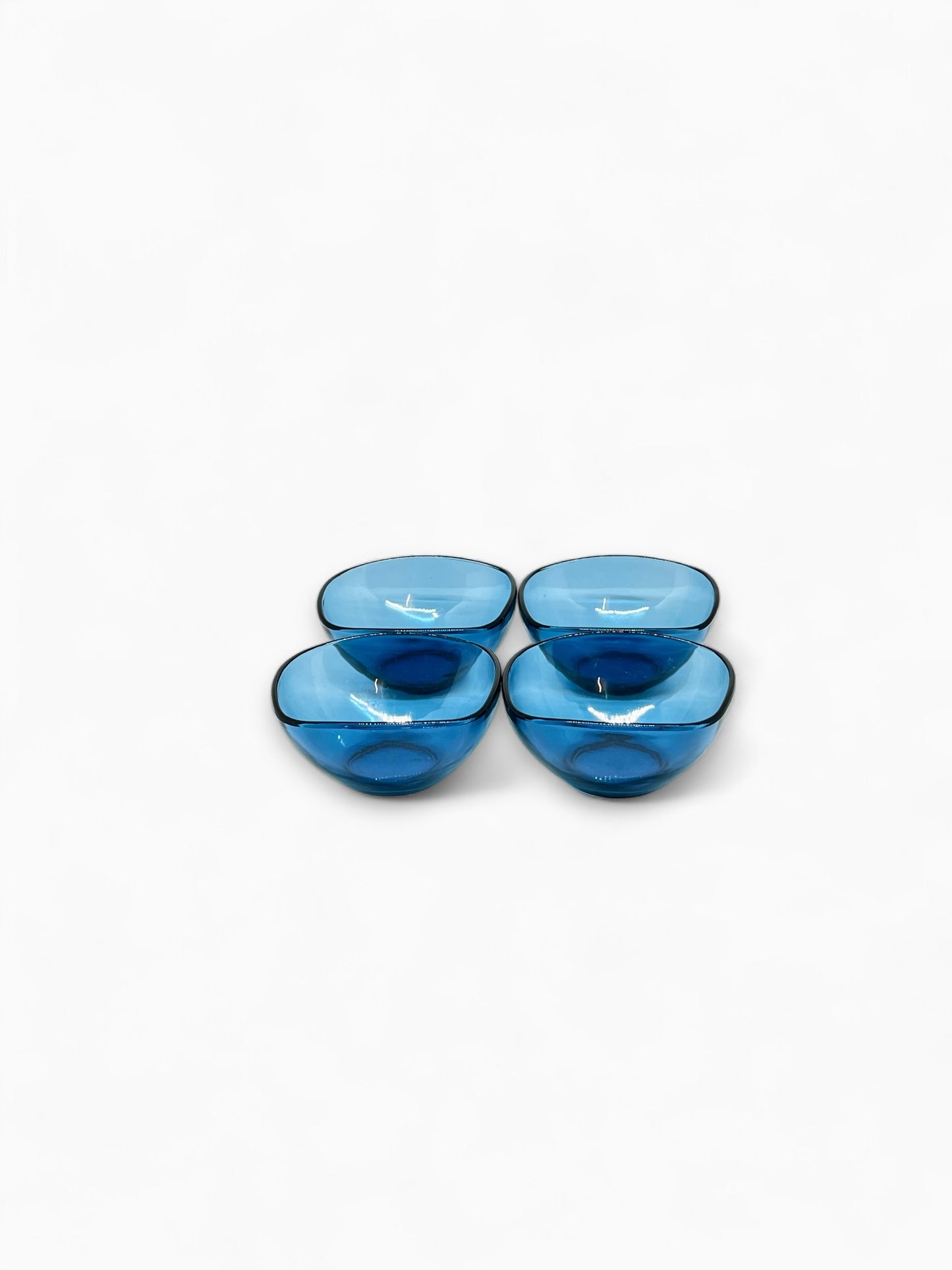 Vintage Vereco desert­schaaltje – Kobalt­blauw gehard glas