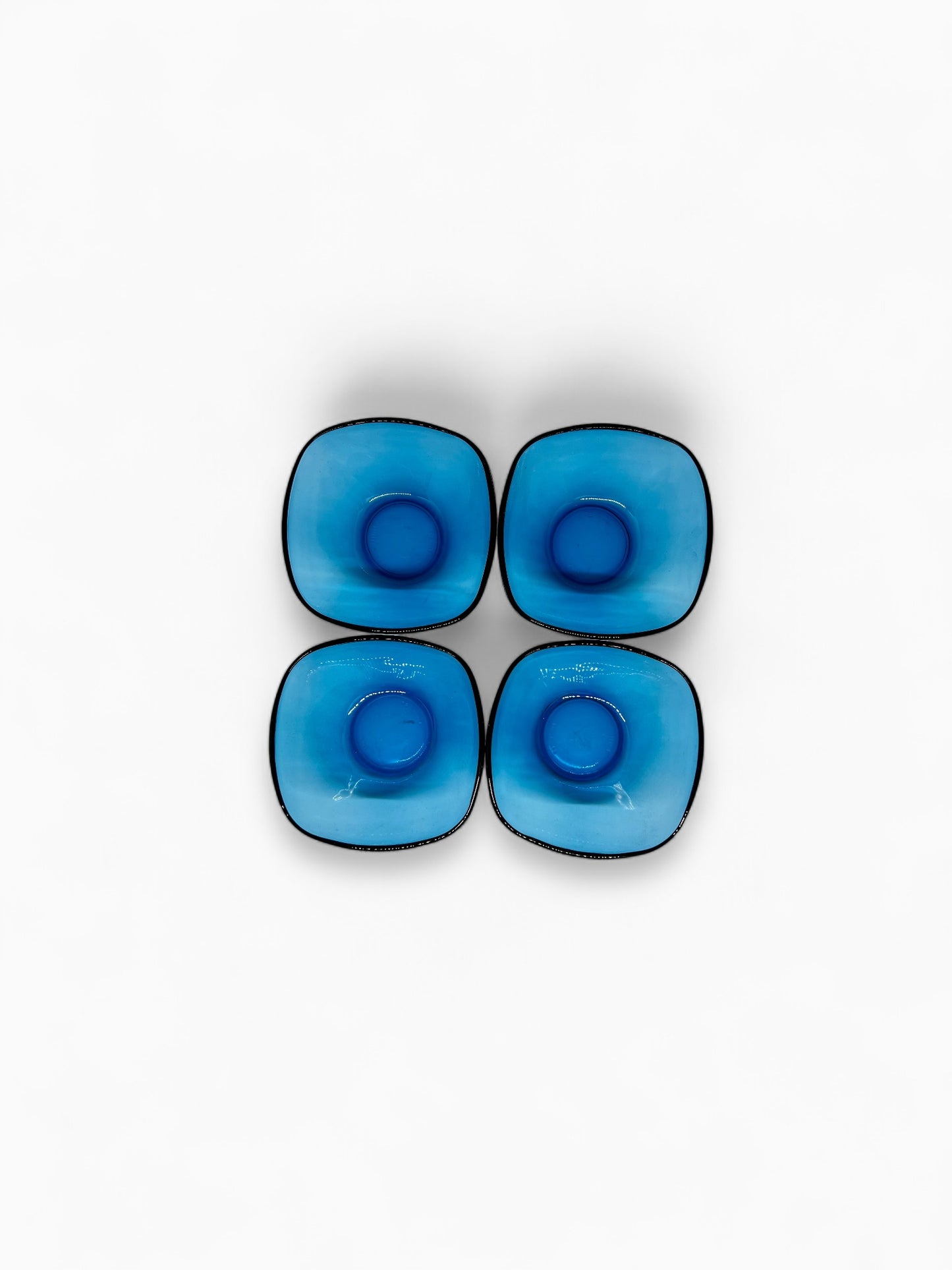 Vintage Vereco desert­schaaltje – Kobalt­blauw gehard glas