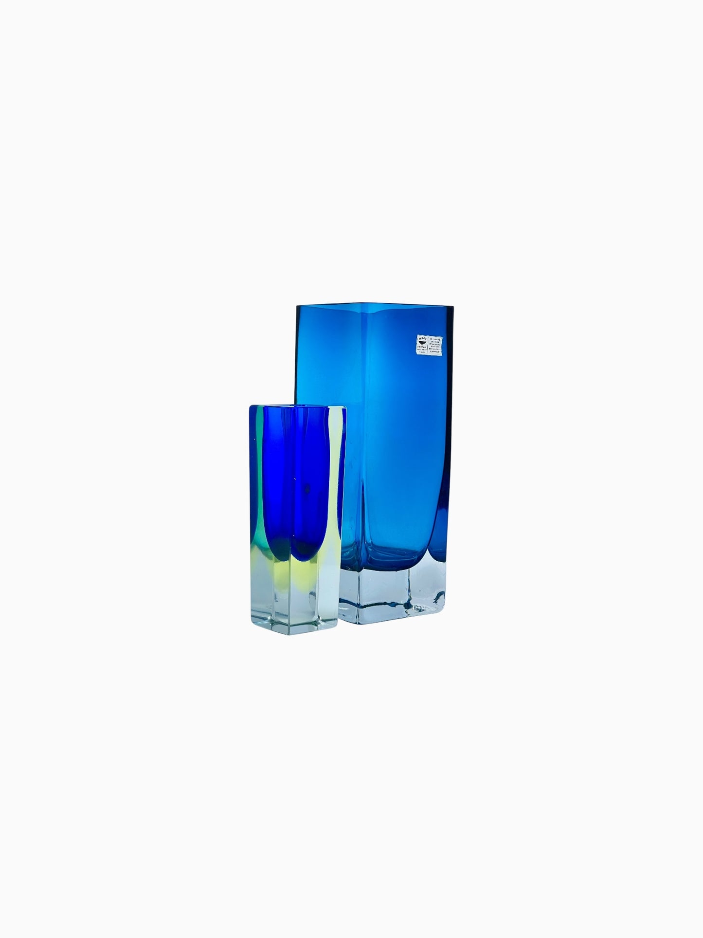 Gral blok-vaas blauw